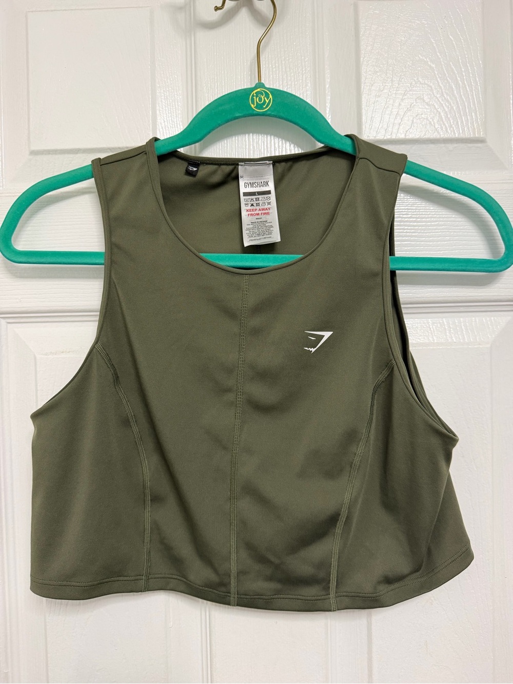 Gymshark Olive Green Crop Sports Tank Top